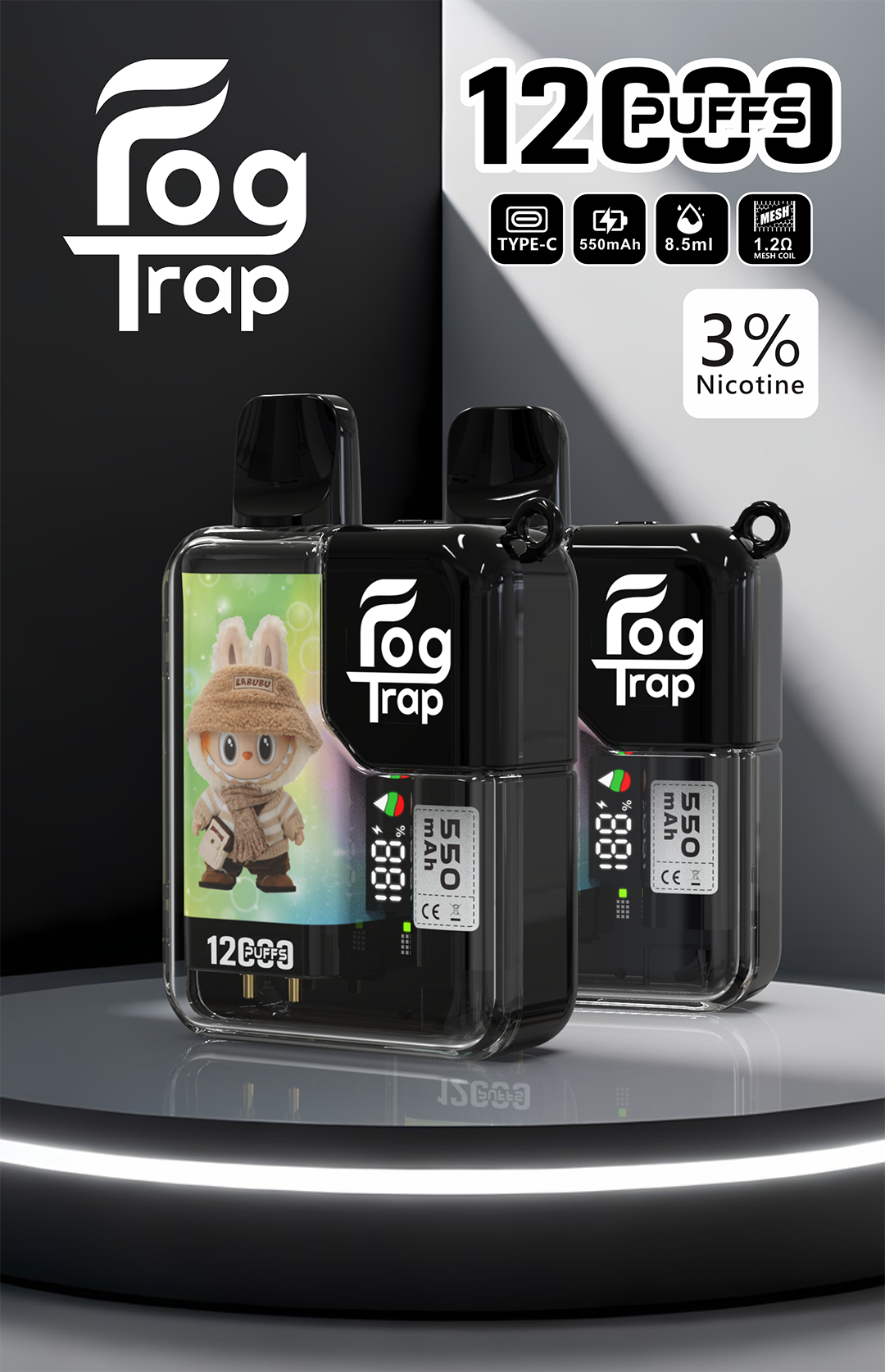 【Fog Trap】蠟筆小新 × LABUBU聯名旗艦機12,000 口驚人續航 潮玩外型兼具硬核爆發力 實力派玩家一致認可的萬用口糧 買 10 送 1 優惠限時實施 台灣現貨:圖片 2
